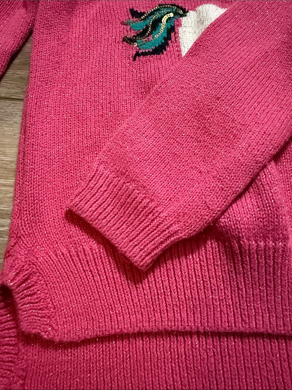 Girls pink unicorn sweater size 6X